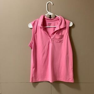 Izod Pink Sleeveless Polo Top